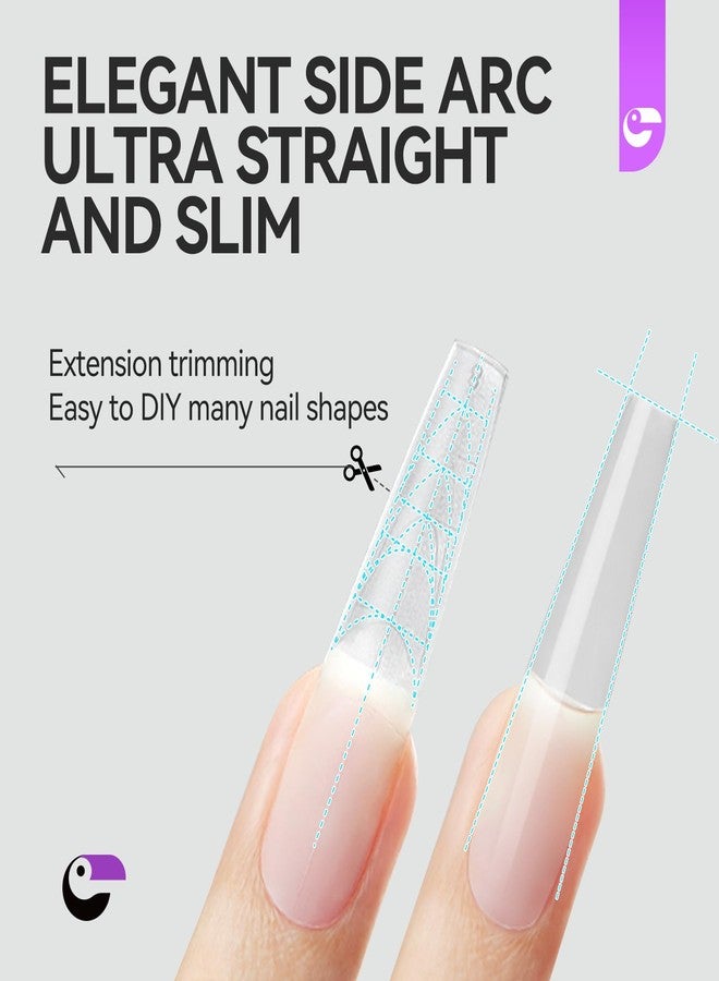 gelike ec Guiding Line Nail Tips for Salon: Gelike EC Full Matte Coffin Gel Nail tips with Auxiliary Positioning Line - Nail Extension Tips for Professional -100 Pcs 10 Sizes - Image 5